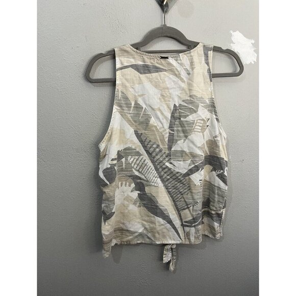 Prana McKenzie Tank Top Tropical Front Tie Blouse Size Medium - Picture 6 of 9